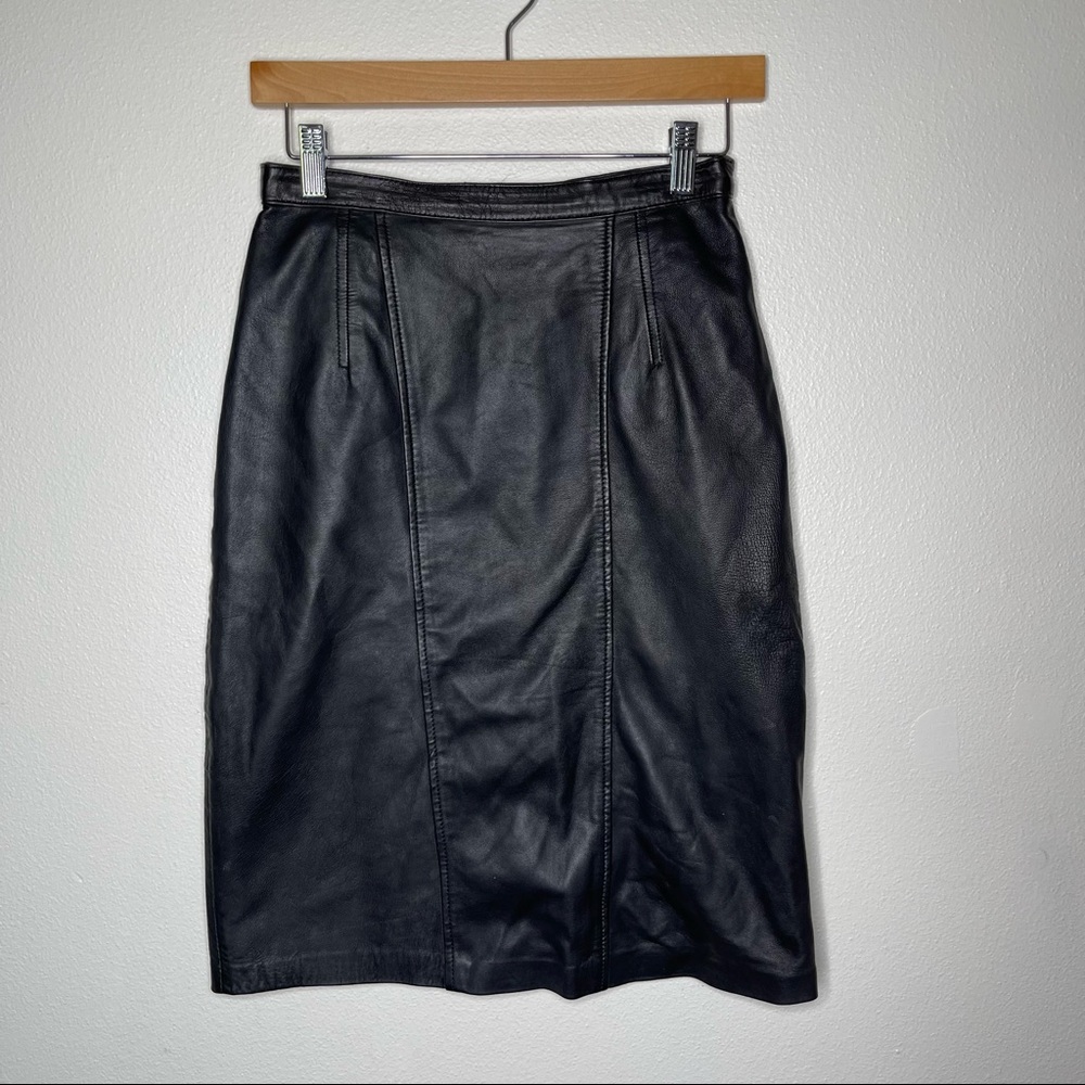 Genuine Leather Pencil Skirt Size 8 by Jon St Jon